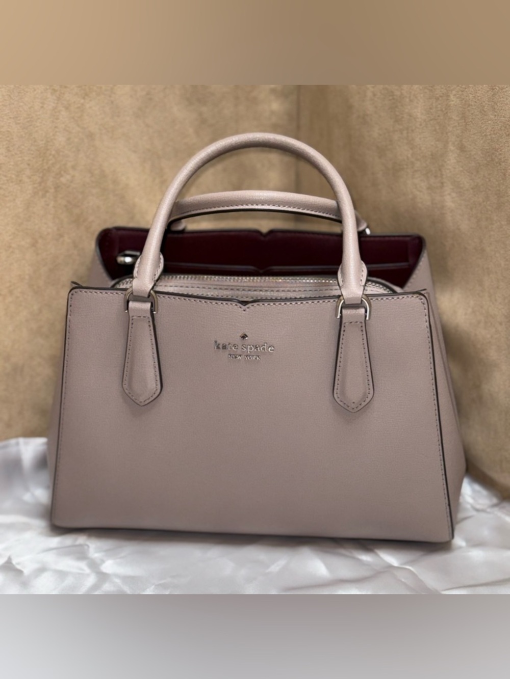 Kate Spade New York Pebbled Leather Top Handle Satchel Structured Bag